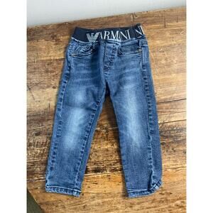 Giorgio Armani Kids Blue Denim Shorts